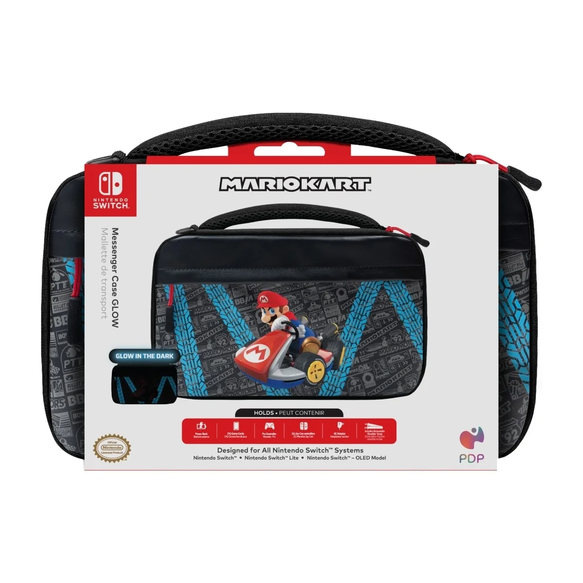 PDP Nintendo Switch Commuter Case Glow olkalaukku - Mario Kart Drift