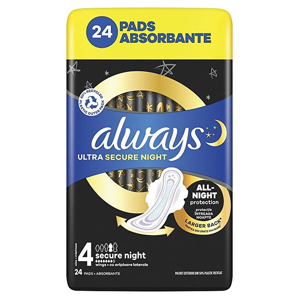 Always Ultra Turvalliset yöhygieniasiteet 24 kpl