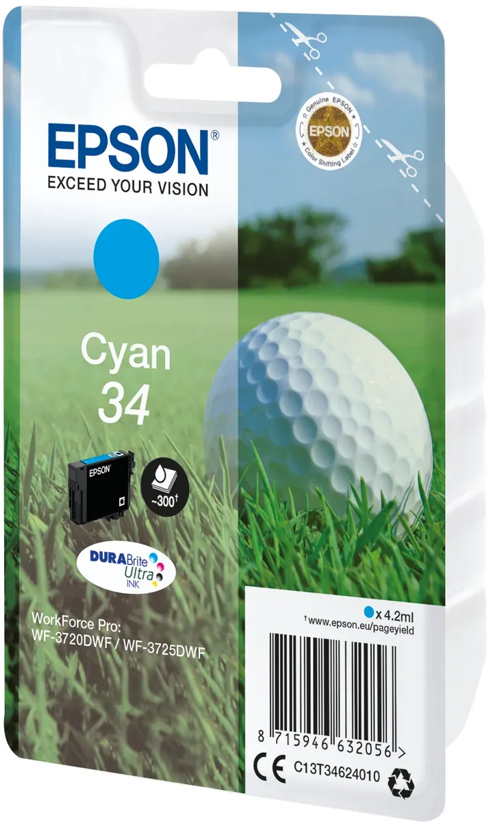 Epson Muste Syaani 4.2ml 34 - Wf-3720