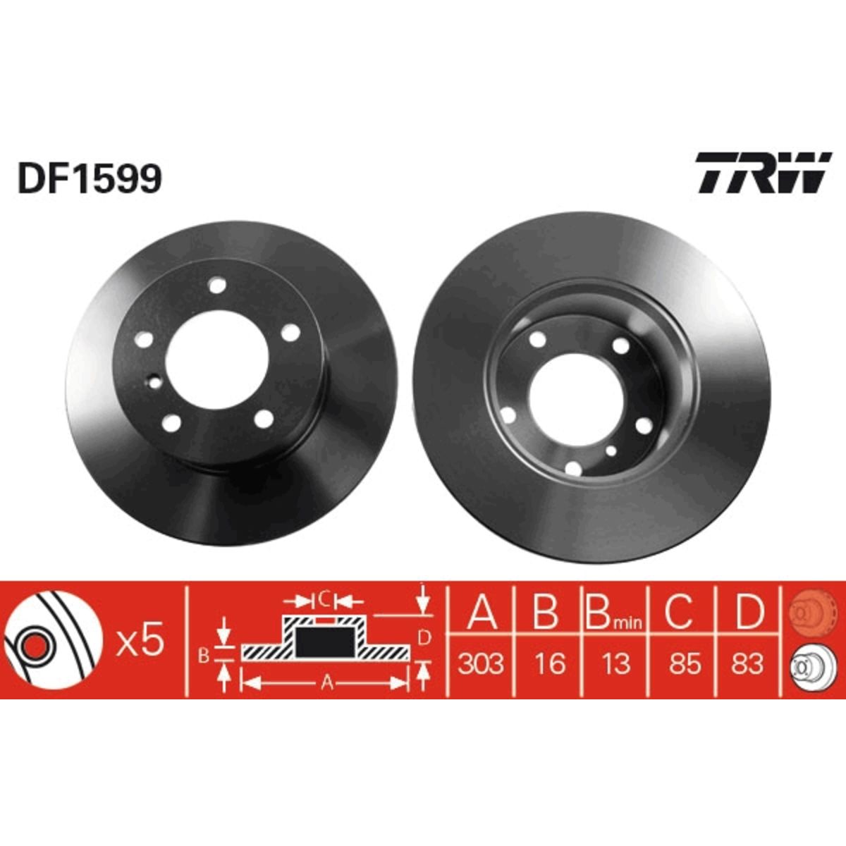Jarrulevy TRW DF1599