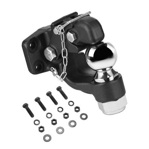 VEVOR Pintle Hook, 20000 lbs Towing Capacity, Trailer Hitches Receiver Hook Combination 2-5/16-inch Hitch Ball, Fits 2.5 to 3-inch Lunette Ring with Mounting Kit, Wear-resistant, Black Powder Coat