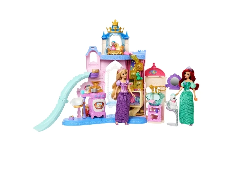Disney Princess Pet Palace -lelupakkaus, jossa 7 leikkialuetta, 3 eläinystävää ja yli 20 huonekalua ja tarviketta, 3 vuosi/vuosia, Poika/tyttö, 516 mm, 1,39 kg, Monivärinen