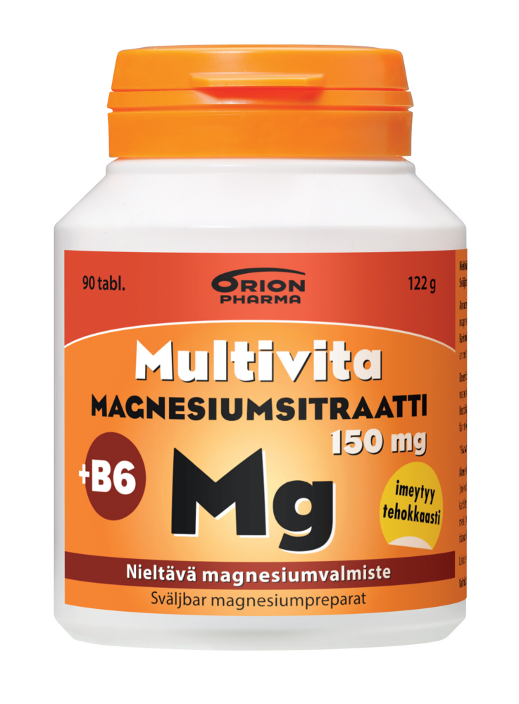 Multivita Magnesiumsitraatti+B6 150mg 90 tabl