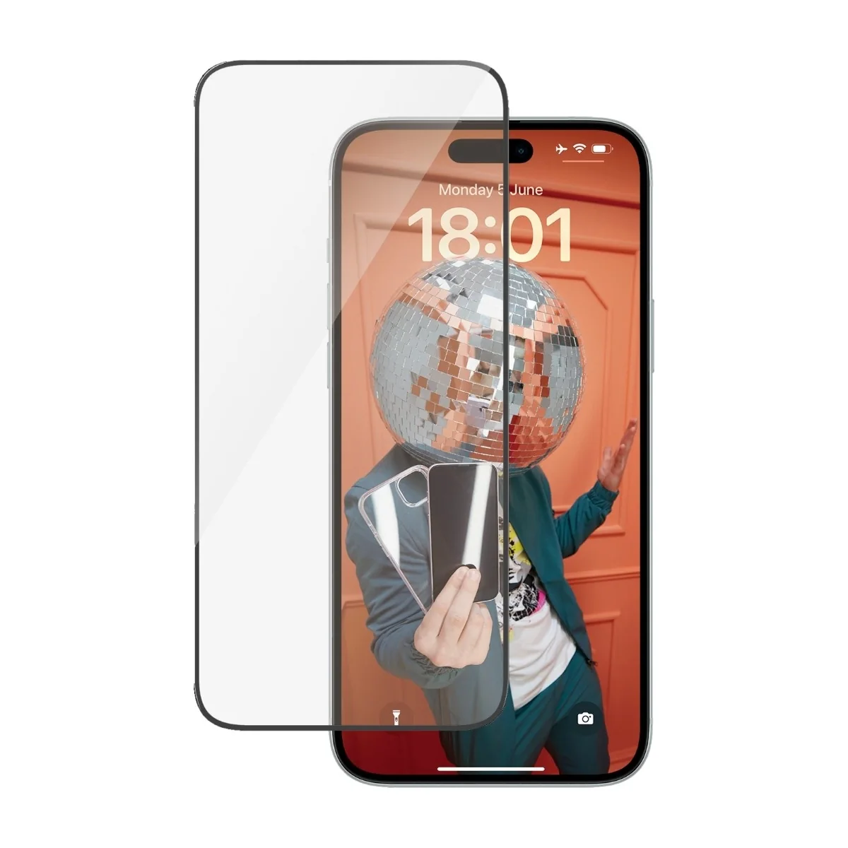 PanzerGlass iPhone 15 Plus näytön suojalasi Ultra-Wide Fit mukana sovitin