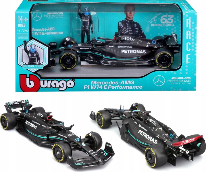 1:24 F1 MB W14 2023 WITH DRIVER FIGURE HAMILTO