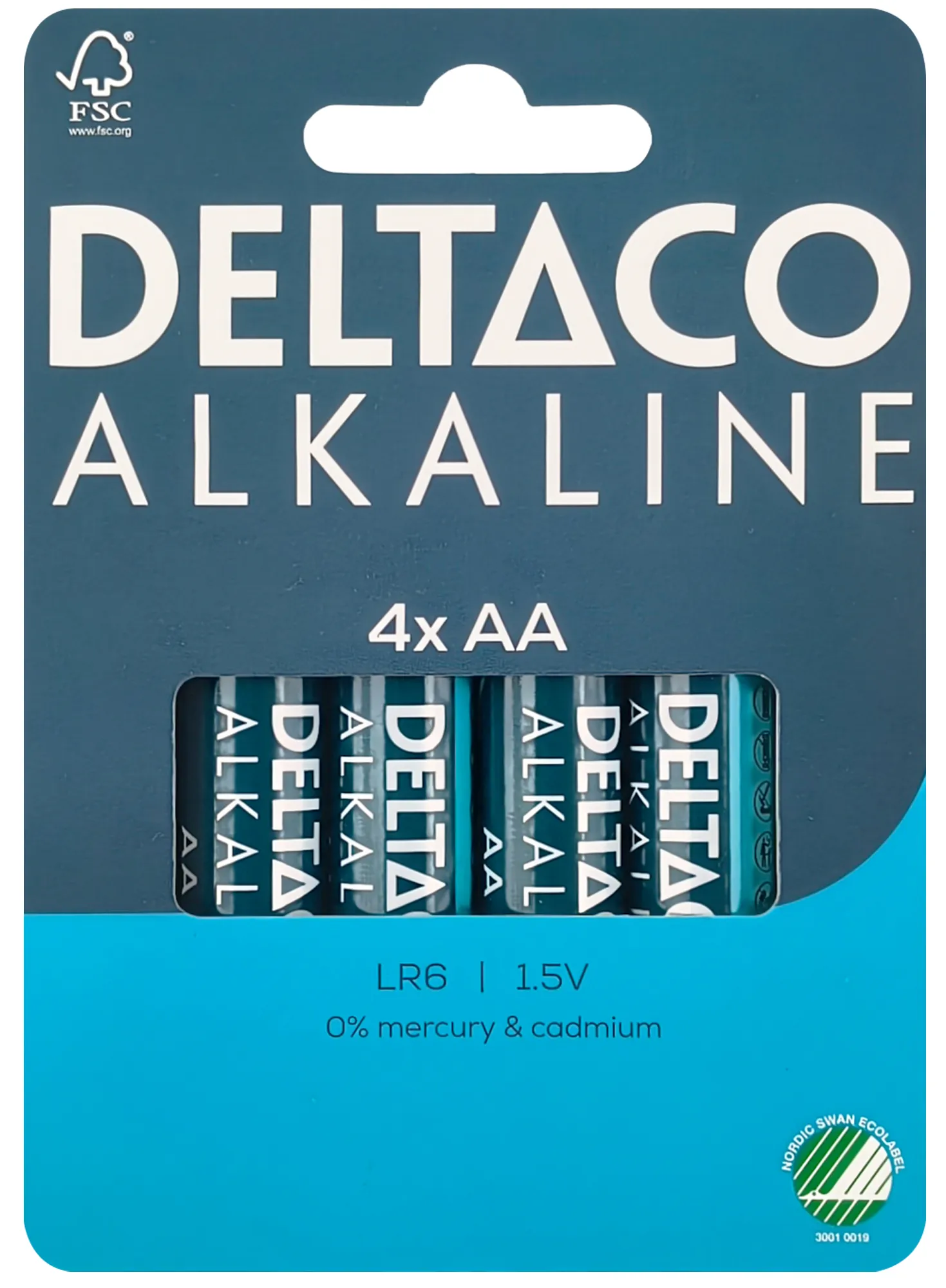 Deltaco battery - 4 x AA / LR6 - Alkaline