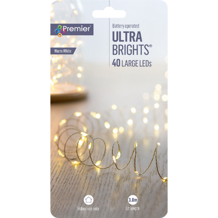 Premier 40 LED-paristoketjuvalo - 3 9 metriä