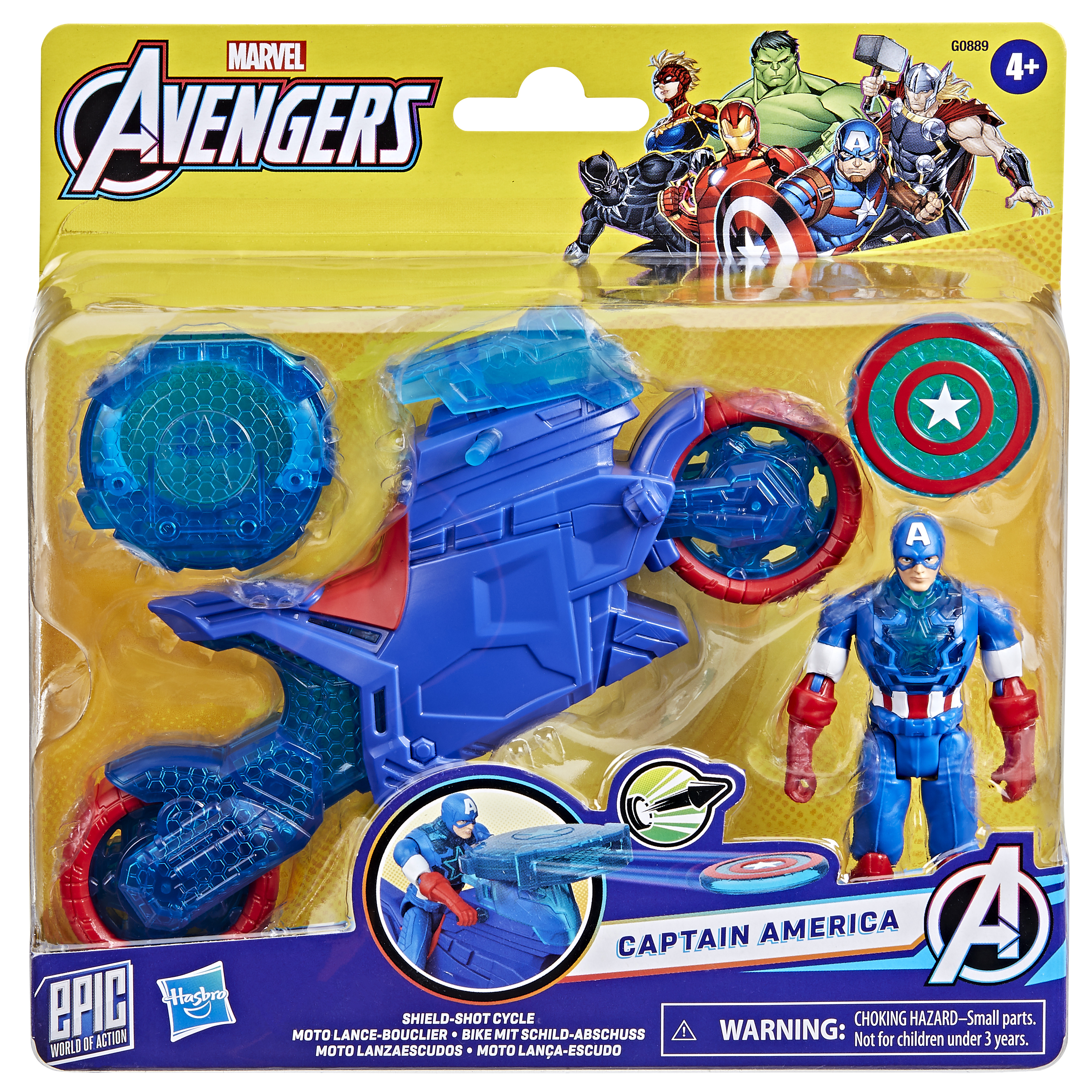 Marvel Avengers Epic World of Action Captain America Shield-Shot Cycle 10 cm