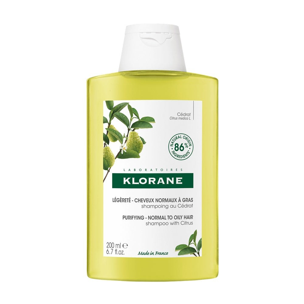 Klorane Cédrat - Shampoo vaaleutta varten - Normaalit ja rasvaiset hiukset 200 ml