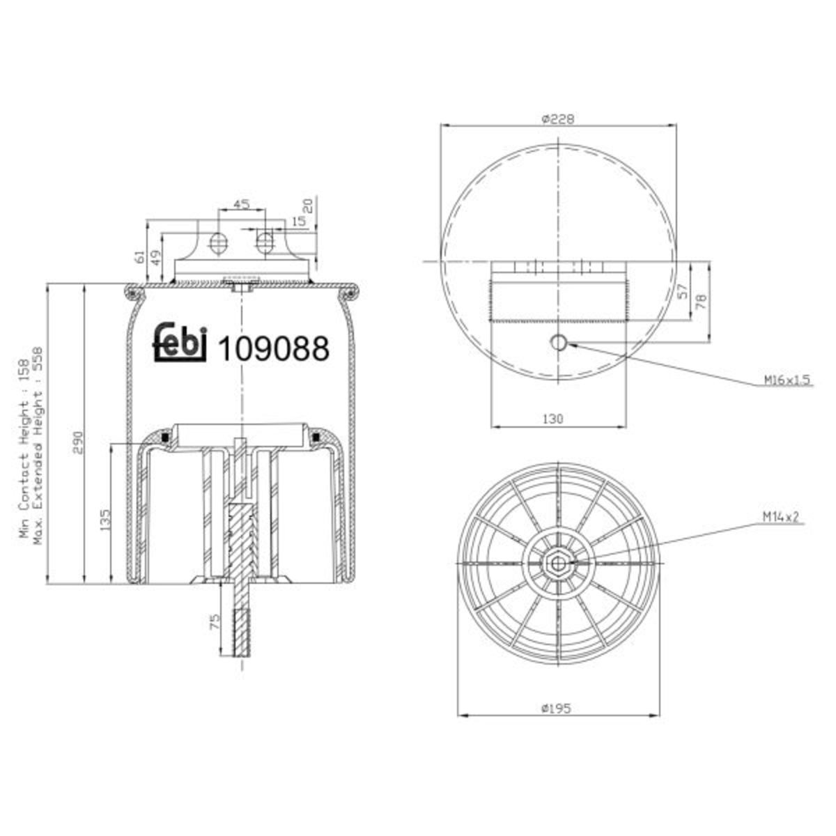 Metallipalje, ilmajousitus FEBI BILSTEIN 109088