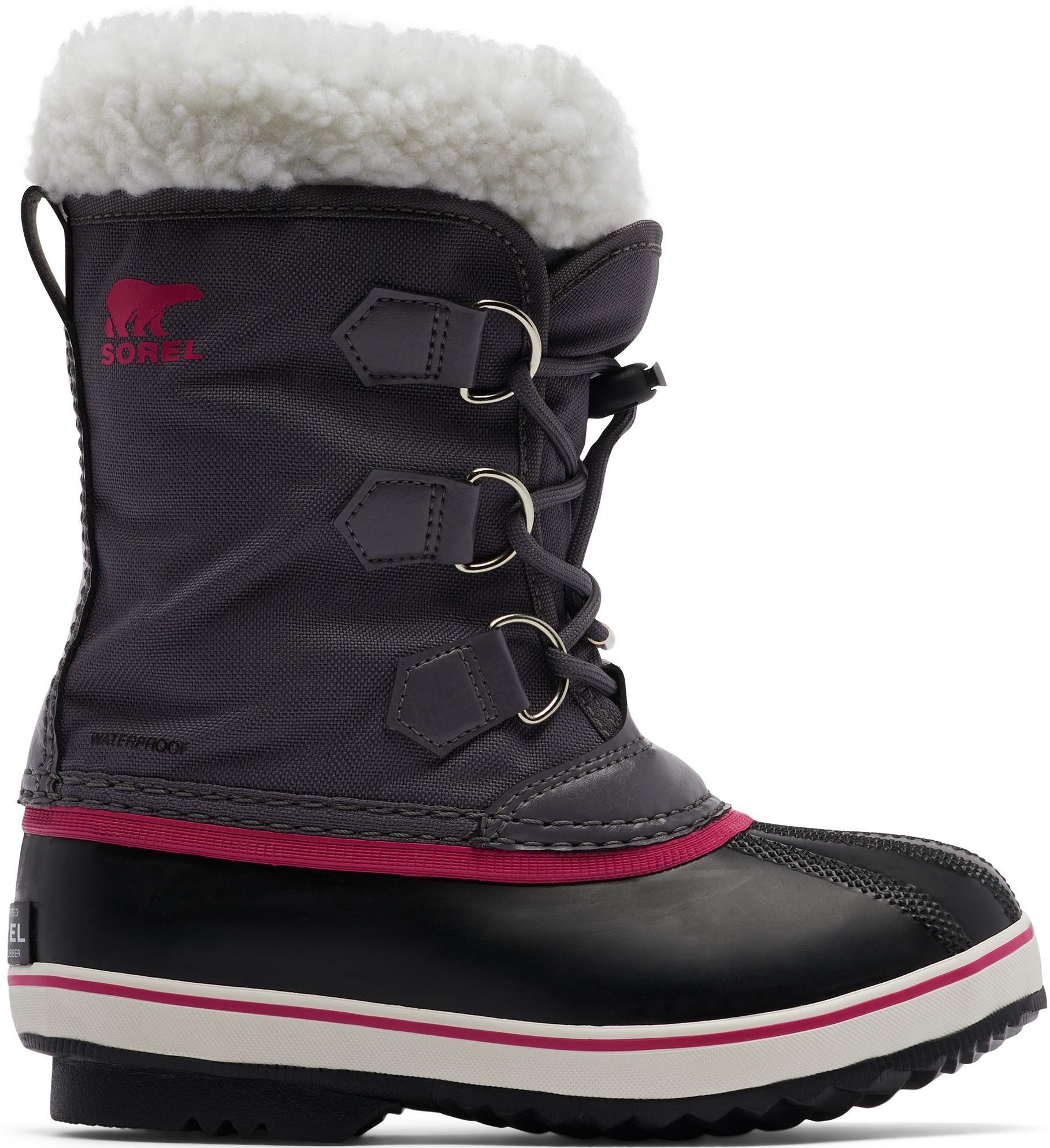 Sorel Kids Yoot Pac Nylon WaterProof lasten talvikenkä, pinkki/musta