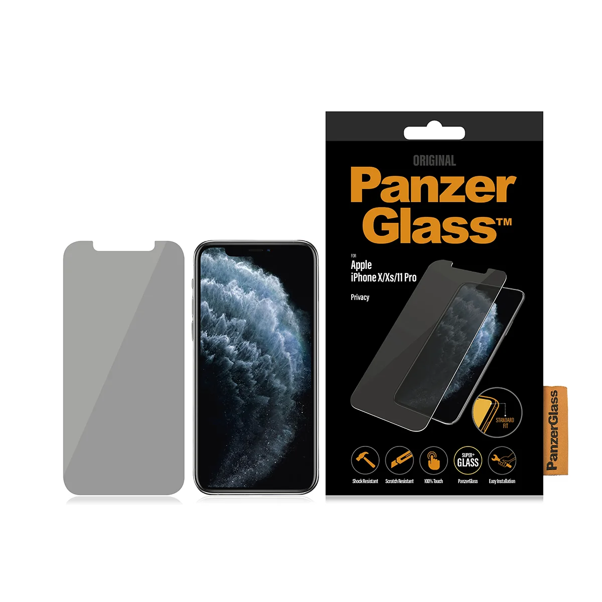 PanzerGlass Privacy -panssarilasi, iPhone X / Xs / 11 Pro