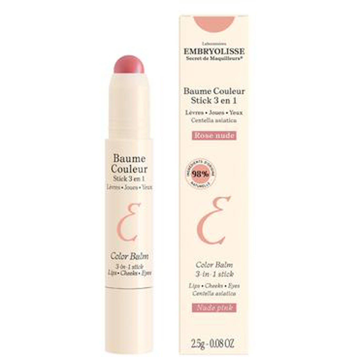 Embryolisse Color Balm 3-In-1 Stick Nude Pink - 2,5 g