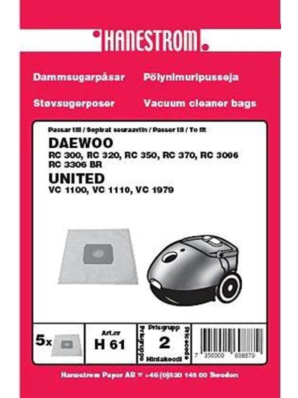 Haneström Pölypussit, mikrokuitu, 5kpl. DU12126 Vastaa: N/A