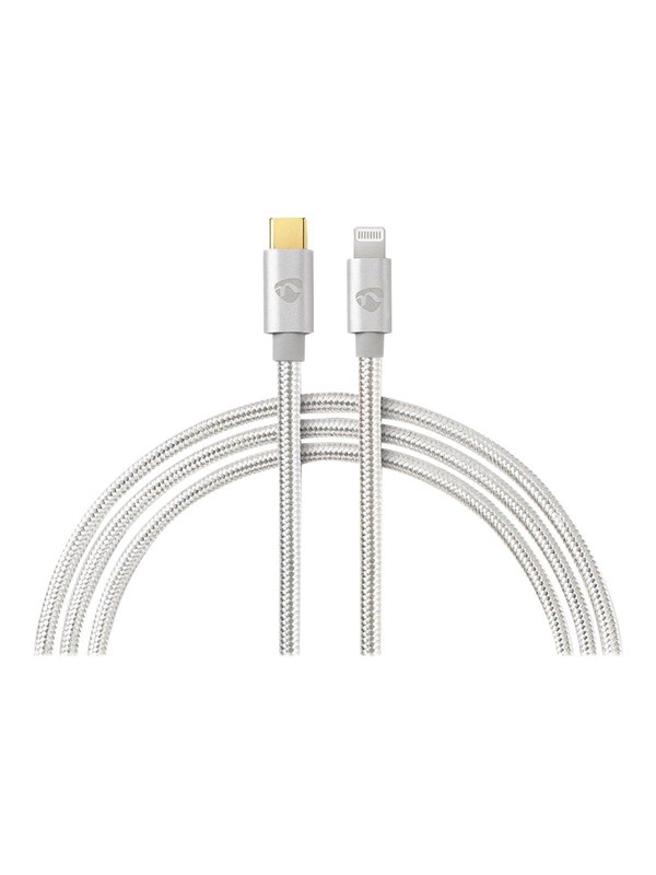 Nedis Lightning Kaapeli | USB 2.0 | USB-CTM Uros | Apple Lightning 8-Pin | 480 Mbps | Kullattu | 2.00 m | Pyöreä | Nailon / Punottu | Alumiini | Laatikko kannella ja ikkunalla
