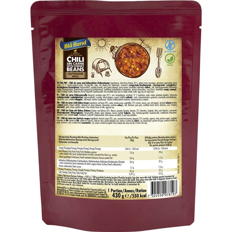 Blå Band Chili Sin Carne With Kidney Beans