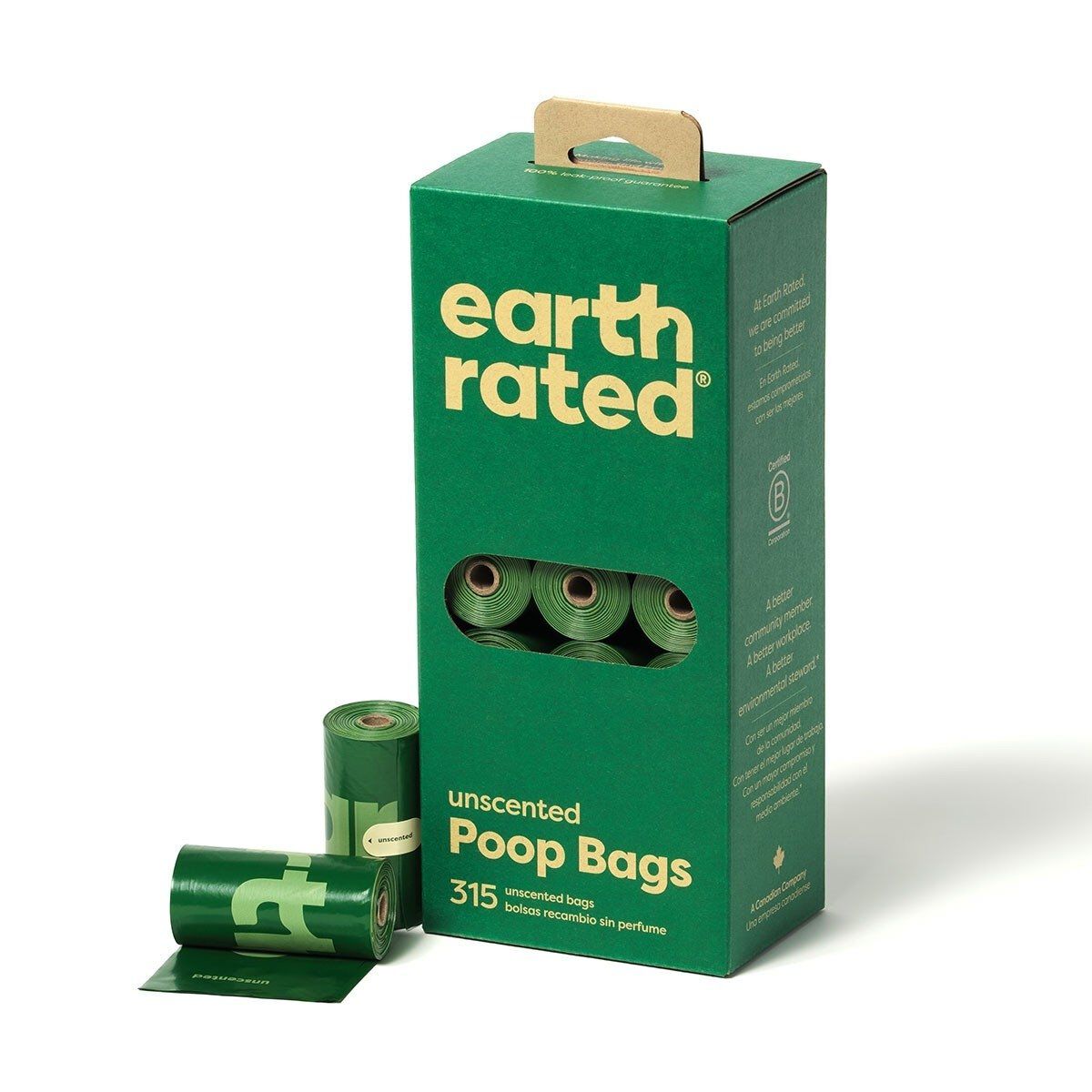 Koirankakkapussit Earth Rated PCR-muovia, hajusteeton