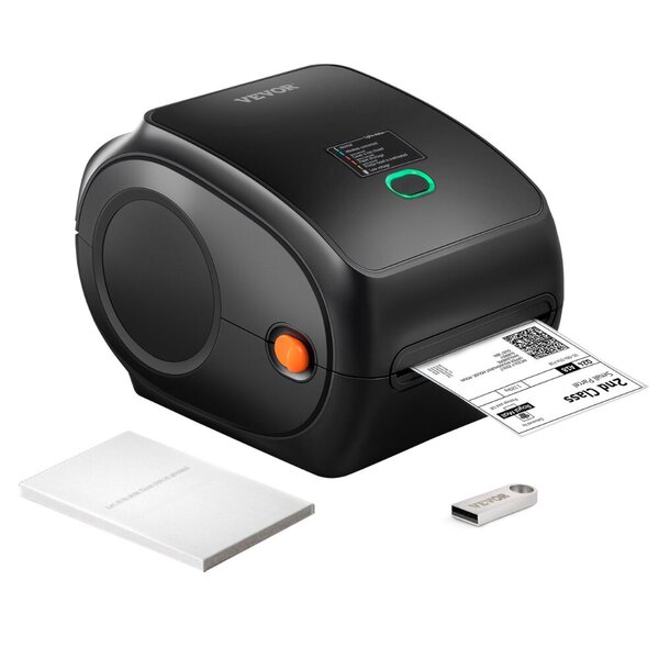 VEVOR Thermal Label Printer, 300DPI for 4x6 Mailing Packages, Wireless Bluetooth & Automatic Label Recognition, Support Windows/MacOS/Linux/Android/IOS, Compatible with Amazon, eBay, Etsy,etc