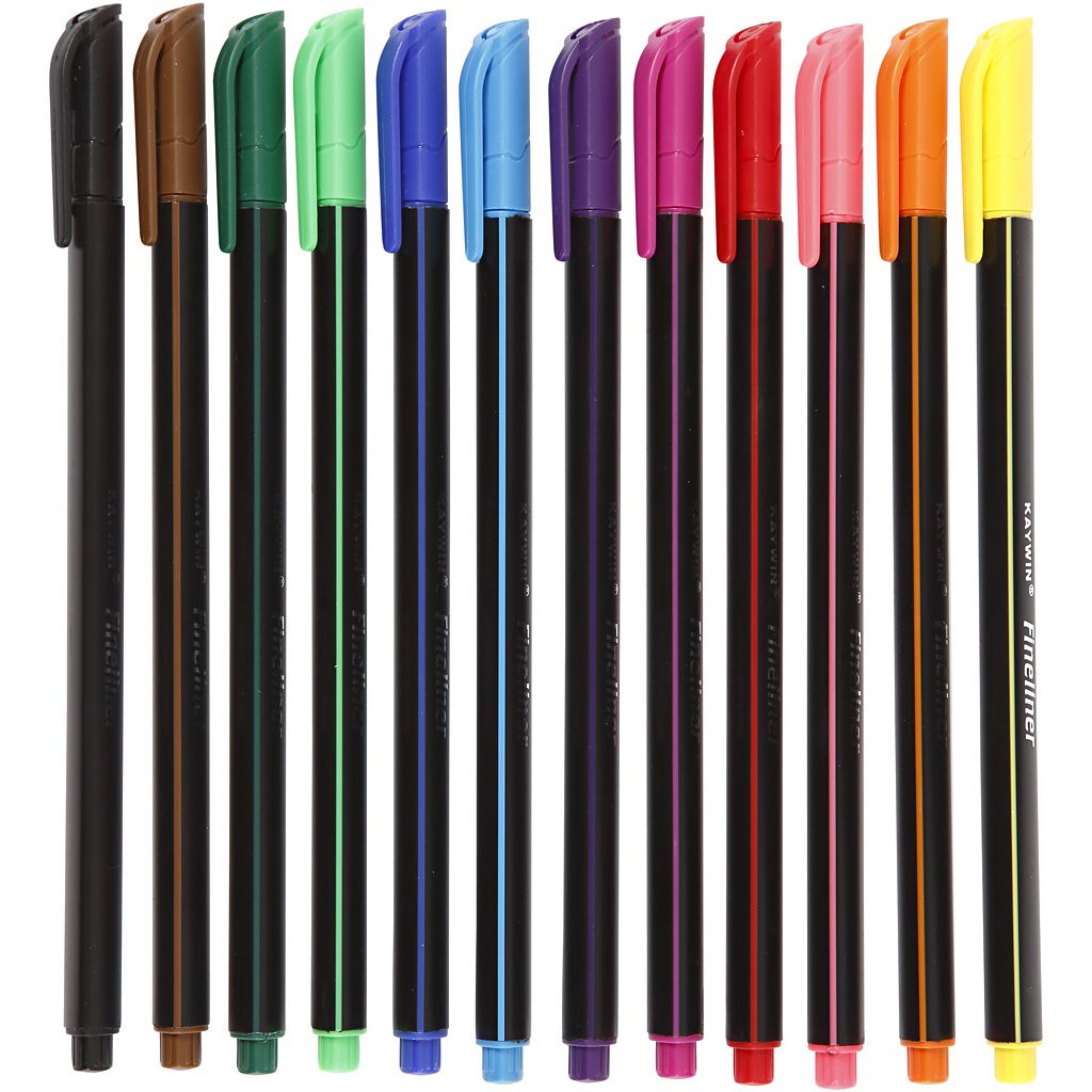 Värilliset tussit - Colortime Fineliner, 12kpl