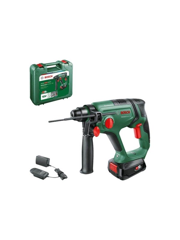 Bosch UniversalHammer 18V, SDS Plus, musta, Vihreä, 1,6 cm, 2000 RPM, 2 J, 5400 IPM