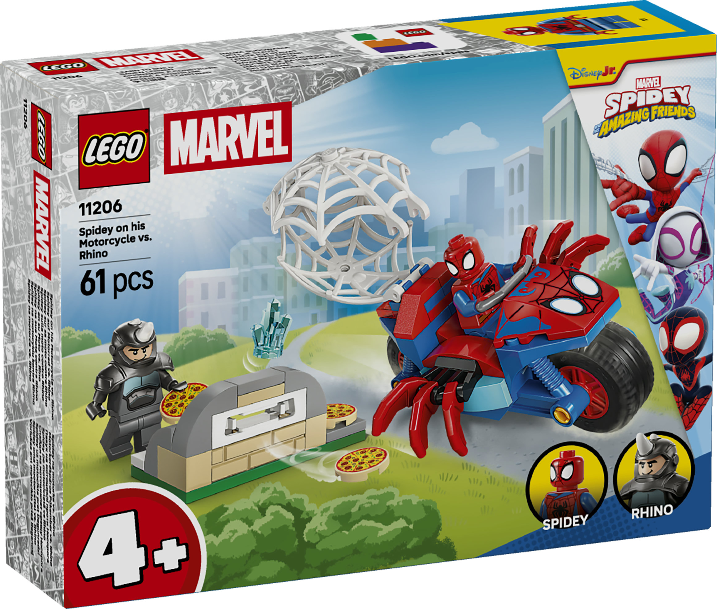 LEGO Spidey 11206 Spidey jahtaa Rhinoa moottoripyörällään