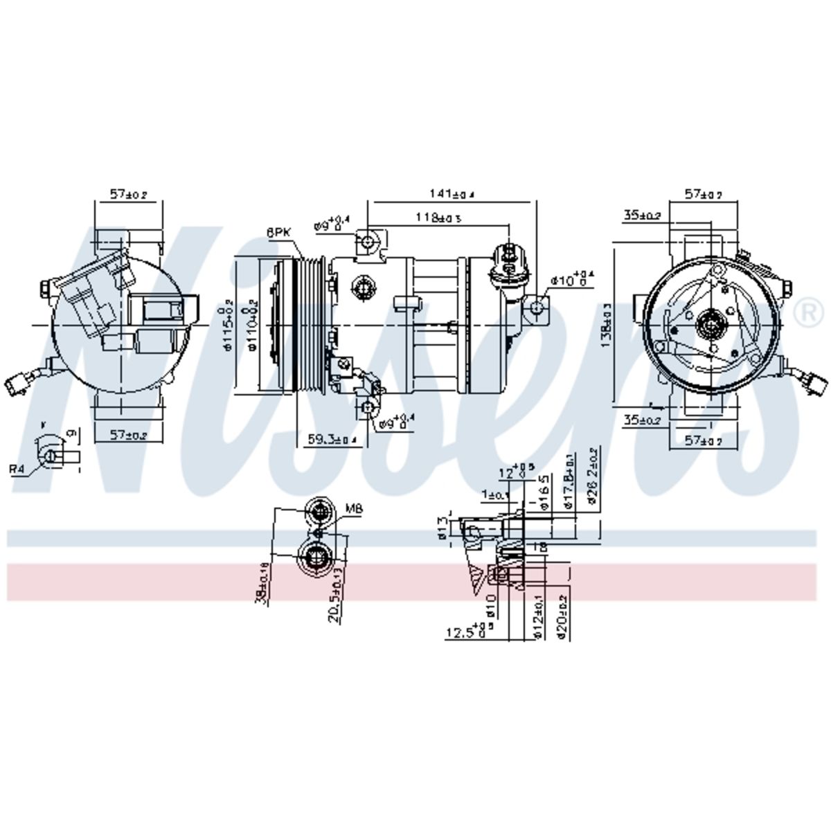 Ilmastoinnin kompressori NISSENS 890667