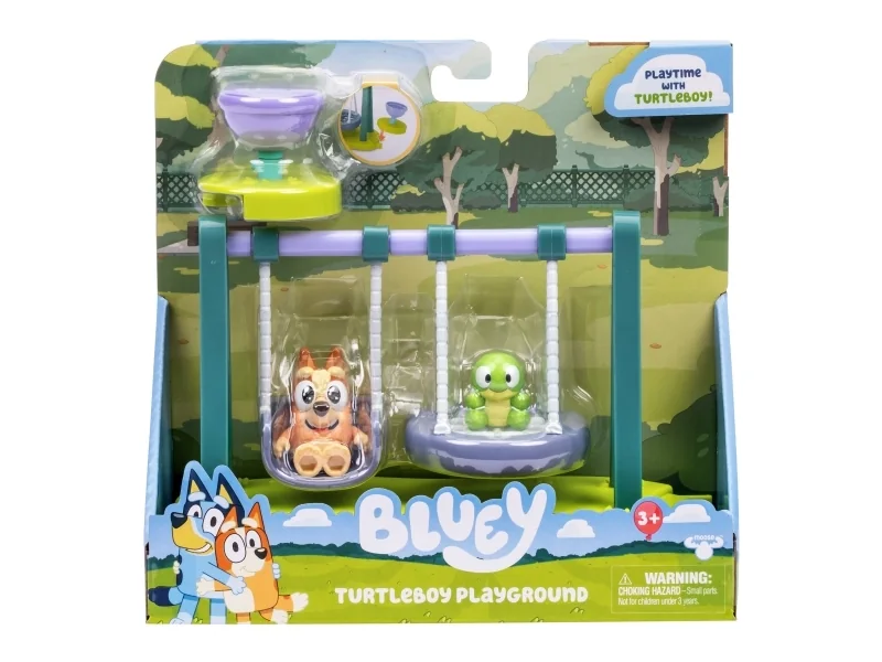 Bluey Playground playset with Wide-Eyed Bingo & Turtleboy