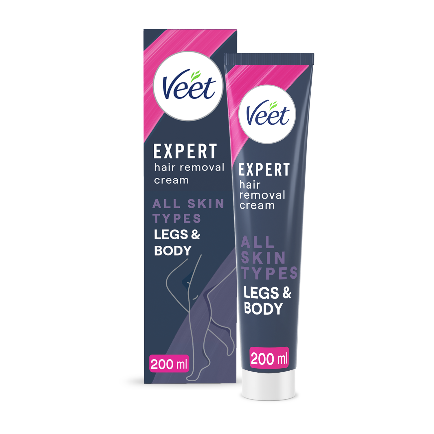 Veet Expert Hair Removal Cream All Skin Types Legs & Body 200 ml