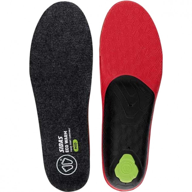 Sidas 3feet Eco Warm Mid, pohjallinen, musta/punainen