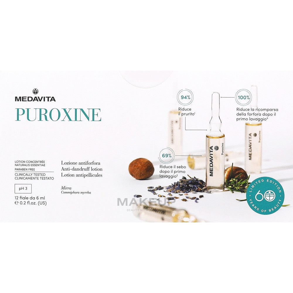 Medavita Puroxine Scalp seerumivoide hilsettä vastaan 12x6 ml