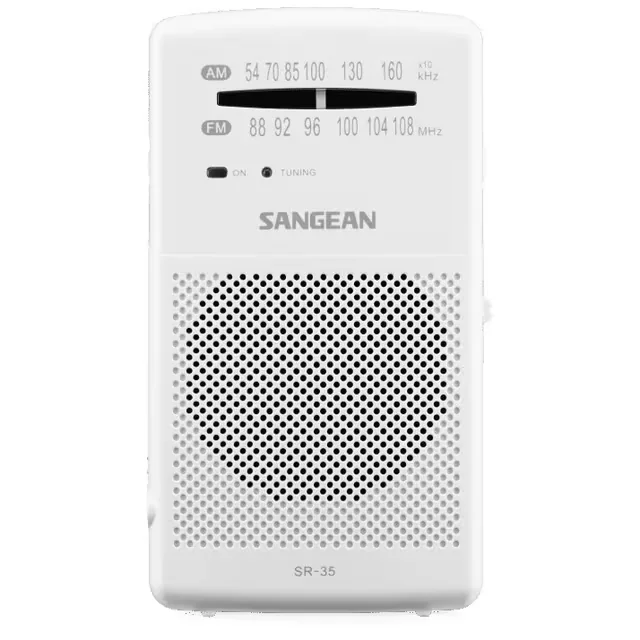 Sangean SR-35 kannettava analoginen radio (valkoinen)