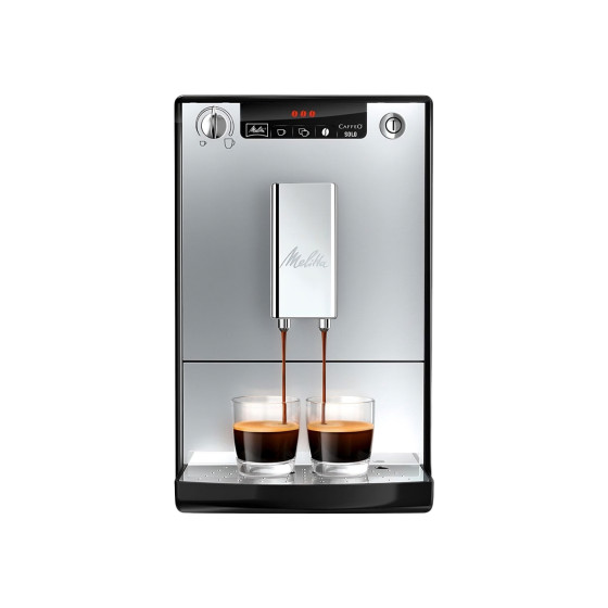 Melitta Caffeo Solo, Espressokone, 1,2 L, Kahvipavut, Sisäänrakennettu jauhin, 1400 W, Hopea