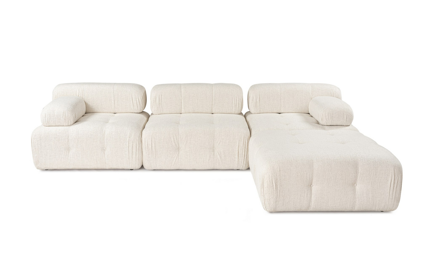 Norda Design Elegantti kulmasohva, kerma, 300x200 cm | pyökistä valmistettu runko, 100 % polyesteri, 28 DNS-vaahto | moderni muotoilu