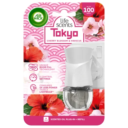Air Wick Tokyo Cherry Blossom & Hibiscus Tuoksuöljy Plug-In Ilmanraikastimen Täyttöpakkaus - 19 ml