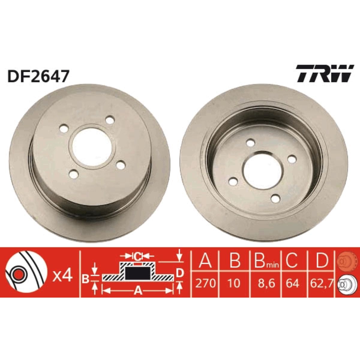 Jarrulevy TRW DF2647