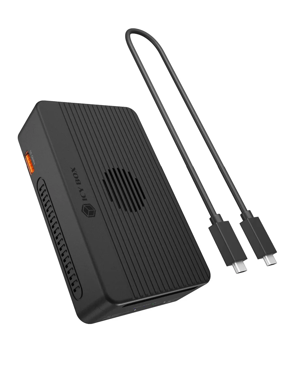 ICY BOX 2-Bay M.2 NVMe RAID Dock 40 Gbps 8K Video