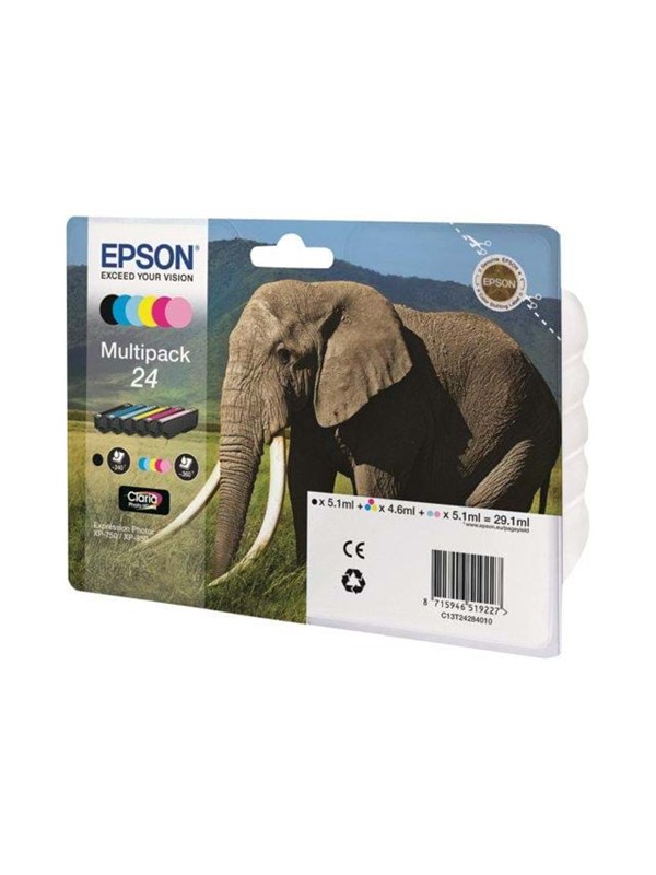 Epson 24 Claria Photo HD -mustekasettipakkaus, 29.1 ml, musta/syaani/vaalea syaani/magenta/vaalea magenta/keltainen, 6 kpl