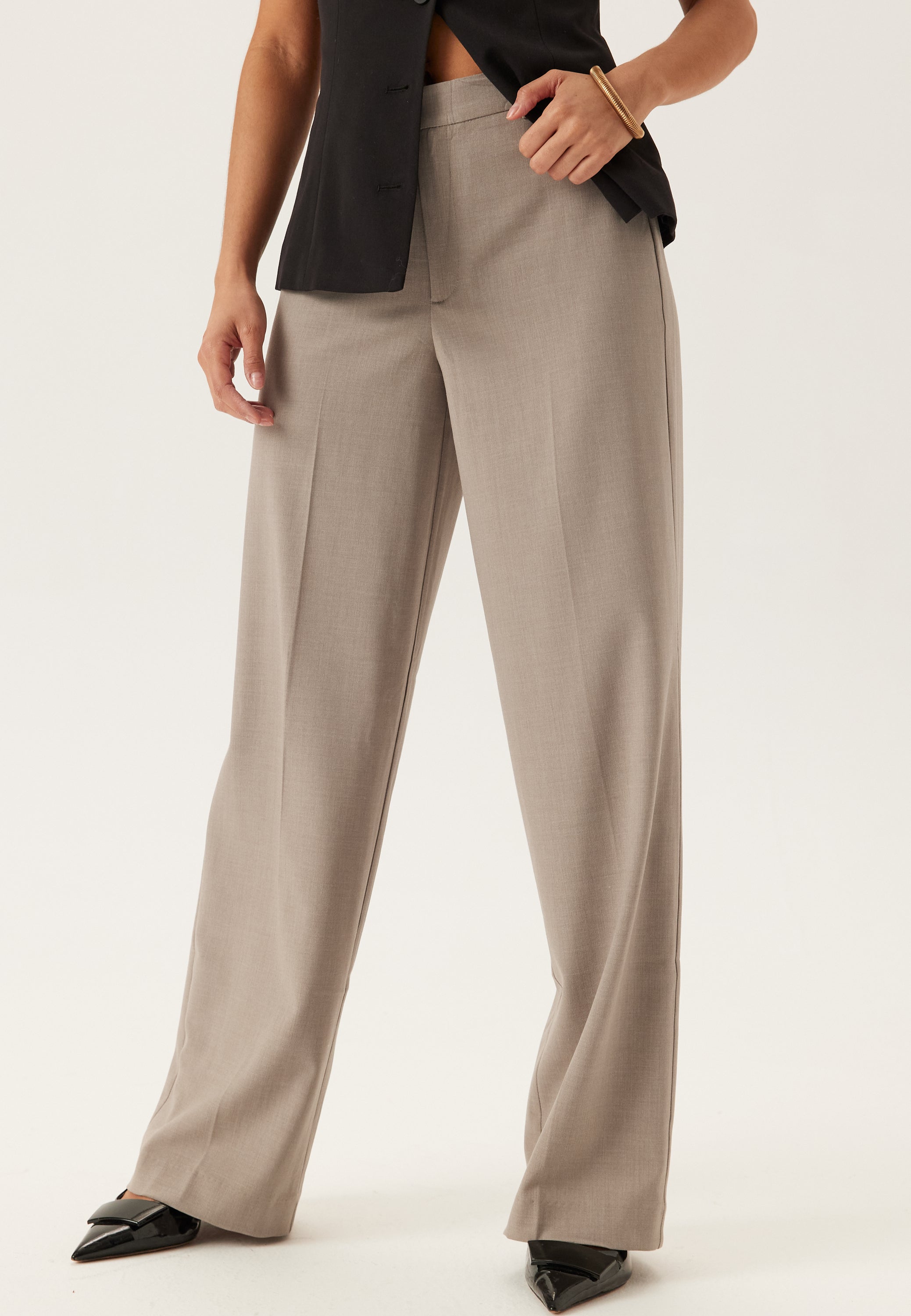 VERO MODA Suorat housut 'VMTEXAS' taupe