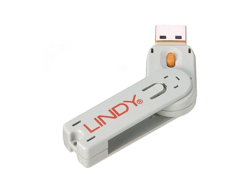 Lindy 40623, Portinlukitsin, USB A-tyyppi, Oranssi, Akryylinitriilibutadieenistyreeni (ABS), 1 kpl, Muovipussi