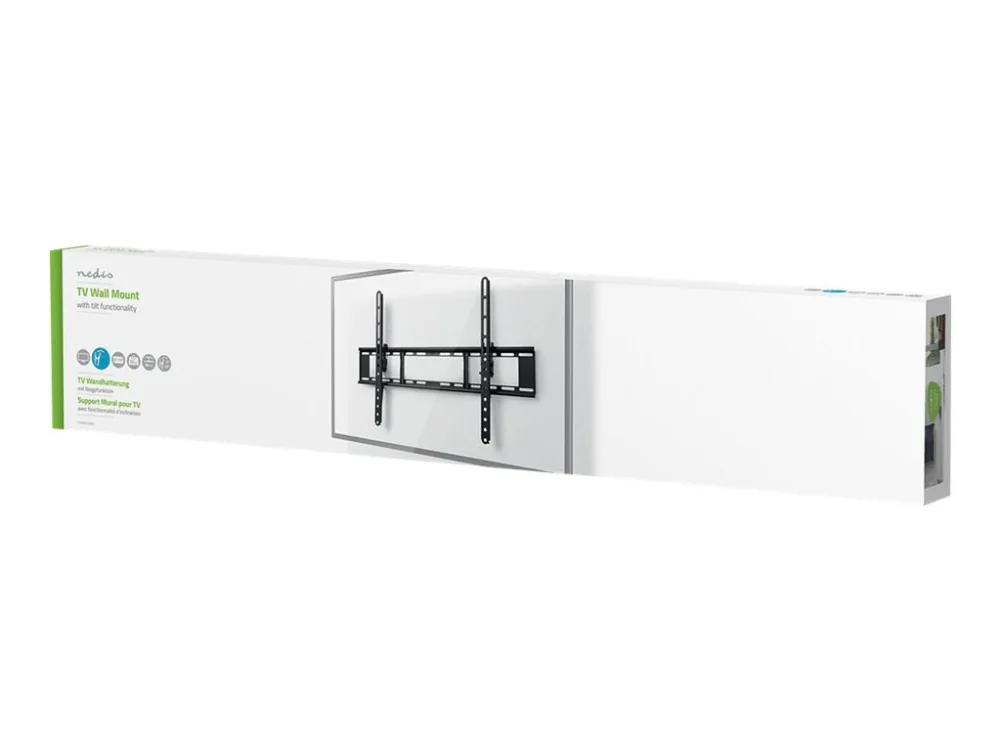 Nedis TVWM1151BK, 177,8 cm (70), 100 x 100 mm, 600 x 400 mm, 0 - 20°, Terästä, Musta