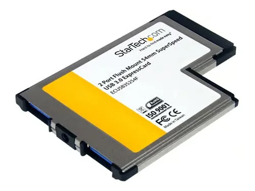 Startech 2 Port Flush Mount Expresscard 54mm Superspeed Usb 3.0 Card Adapter
