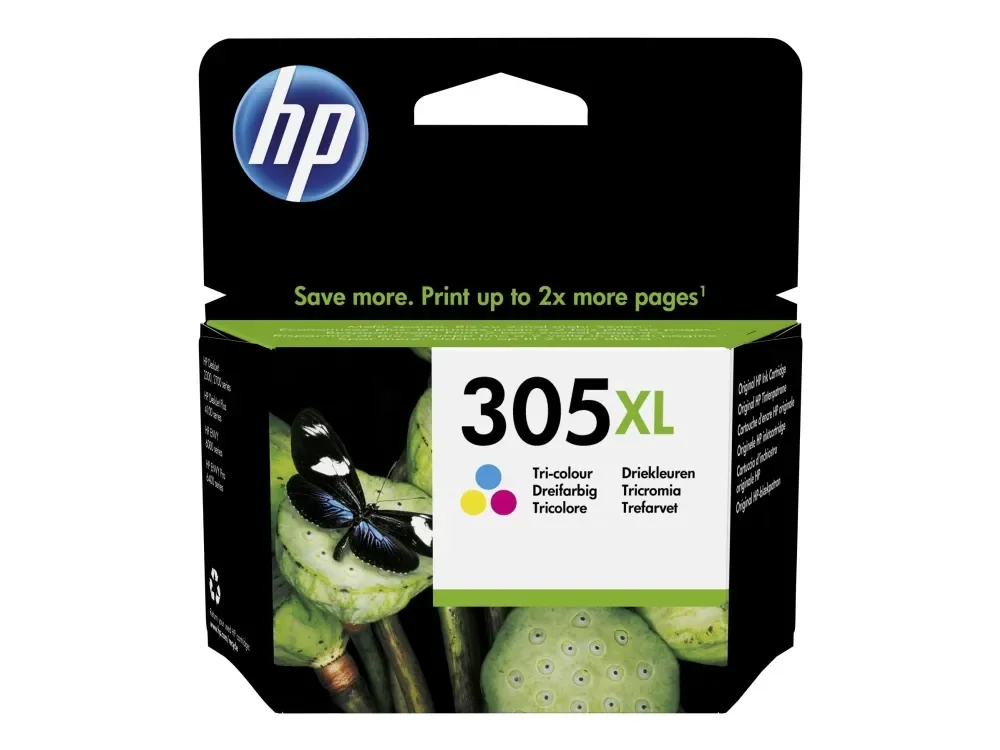 HP 305XL riittoisa kolmivärinen alkuperäinen mustekasetti, Korkea (XL) värintuotto, Syaani, Magenta, Keltainen, Väripohjainen muste, 5 ml, 1 kpl, Kertapakkaus