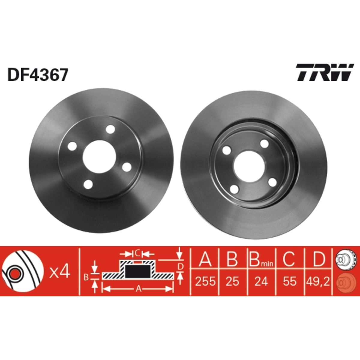 Jarrulevy TRW DF4367