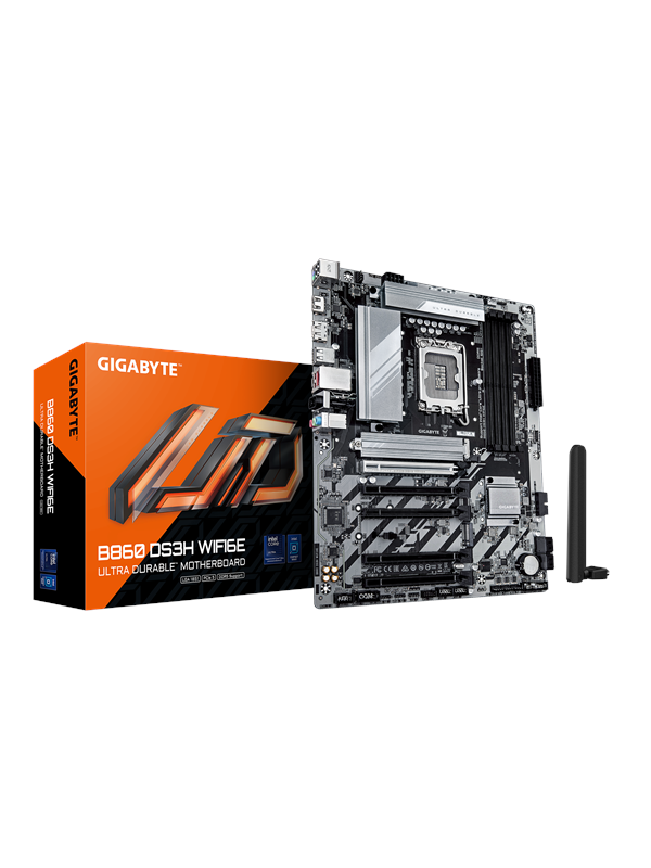 GIGABYTE B860 DS3H WIFI6E Emolevy - Intel B860 - Intel LGA1851 - DDR5 RAM - ATX