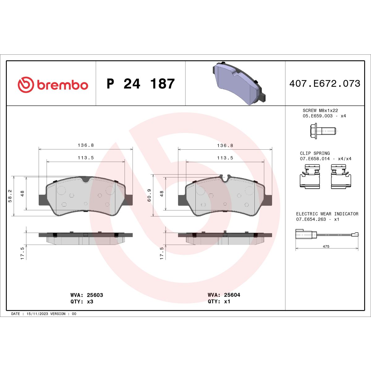 Jarrupalat, levyjarru BREMBO P 24 187