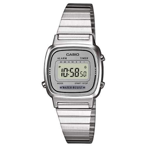Casio Vintage LA670WEA-7EF Naisten Digitaalikello - Hopea