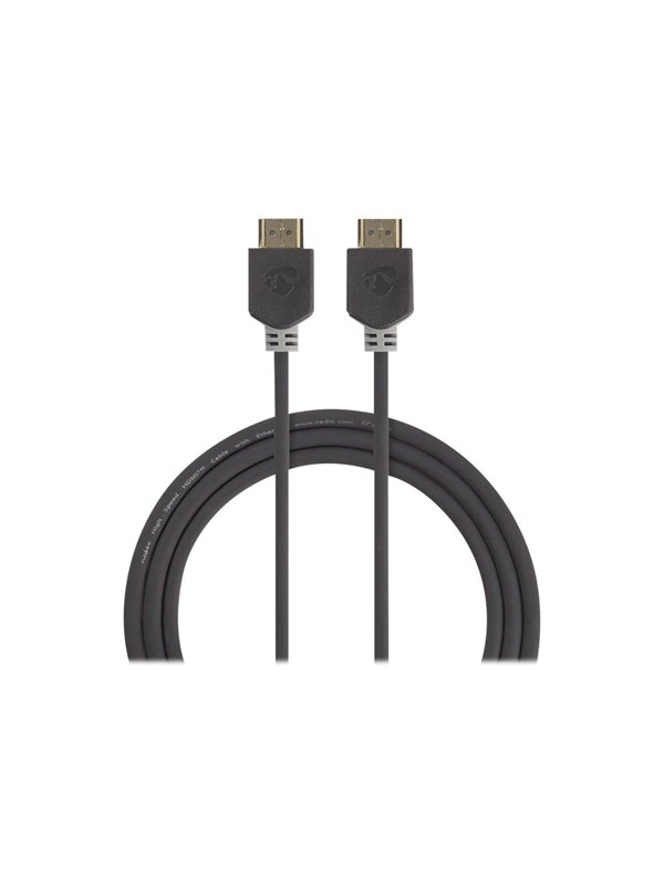 Nedis High Speed HDMI TM Kaapeli Ethernet | HDMITM liitin | HDMITM liitin | 4K@60Hz | ARC | 18 Gbps | 1.00 m | Pyöreä | PVC | Antrasiitti | Laatikko