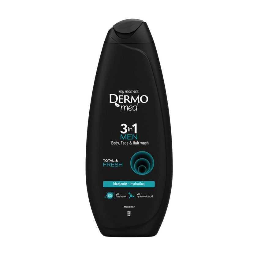Dermomed Suihkushampoo Men 3in1 Body, Face, Hair Total & Fresh 250 ml