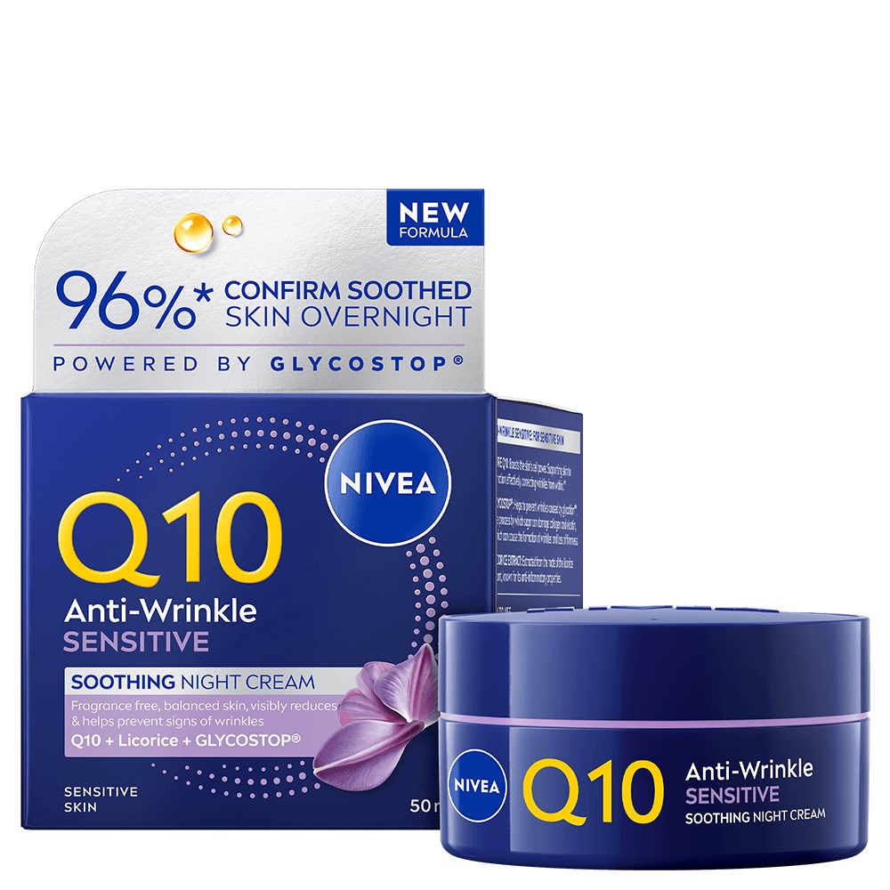 NIVEA Q10 Anti-Wrinkle Sensitive Perfume Free Night Cream 50 ml