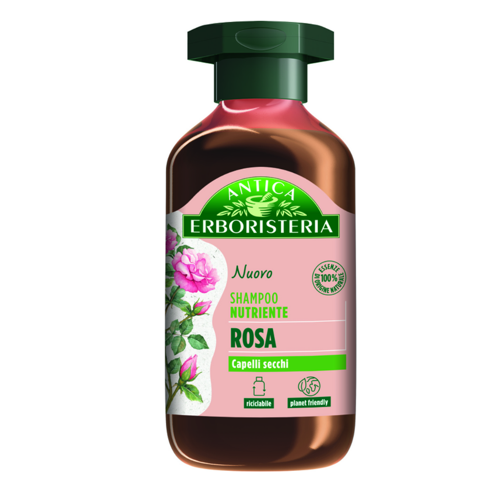 Antica Erboristeria Ruusu ravitseva shampoo kuiville hiuksille 250 ml